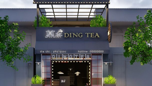 Thiết kế quán trà sữa Ding Tea ấn tượng độc đáo tại Phú Quốc